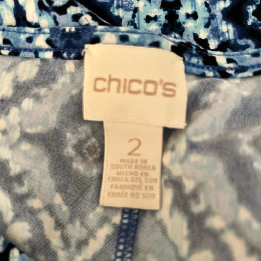 Chico’s Maxi Dress Blue Print Large - Picture 6 of 7